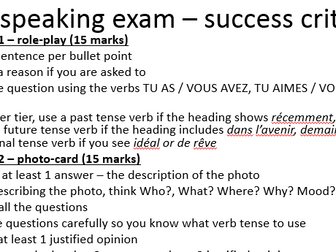 How to achieve success at the French GCSE Speaking Exam