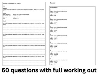 Weight Calculation questions and answers