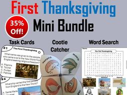 The First Thanksgiving Task Cards and Activities Bundle