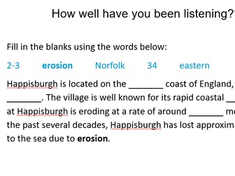 Coastal erosion: Happisburgh