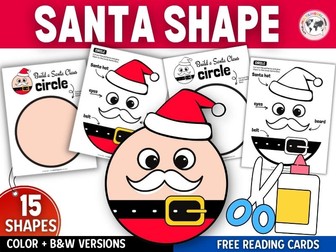 Christmas Math Craft Activities Kindergarten: Santa Craft, Math Centers 2D Shapes