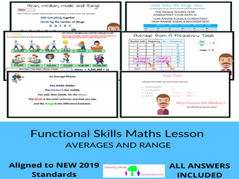 Mean, Median, Mode and Range Complete Lesson Pack | KS3 & Functional Skills Maths