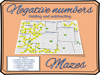 Negative numbers: Adding and subtracting negative numbers mazes