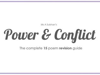 Power & Conflict Poetry Revision Guide