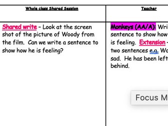 Toy Story 2 English Unit - Year 1 (with resources)