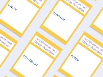 Art Elements & Design Principles Prompt Cards (19 Cards, British Spelling)