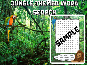Jungle themed word search