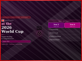 England at the 2026 World Cup | Guided Reading and Comprehension | Upper KS2 | Year 5 and Year 6