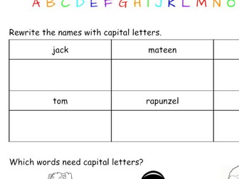 Year 1 - I can use capital letters for names.