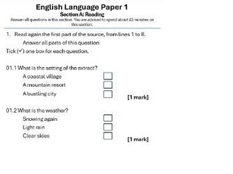 New format AQA English Language sample exam papers for 2026 series