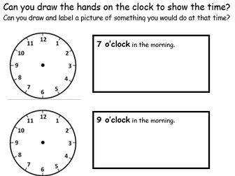 year 1 oclock and half past bundle 14 worksheets