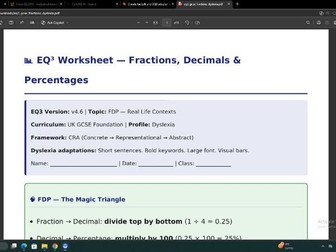 Free SEN Maths Worksheets EQ3  (KS1-KS4)