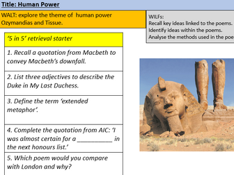 Ozymandias and Tissue Poetry Lesson Grade 4 and Grade 5-6