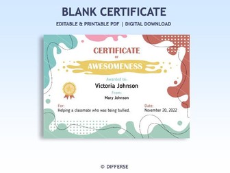 Blank Certificate | Certificate Template | Achievement Completion Appreciation