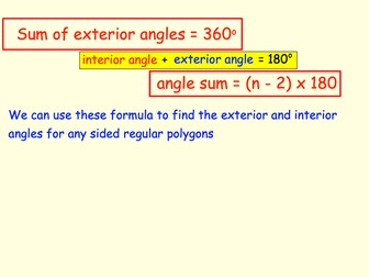 Angles in Polygons - Interior and Exterior