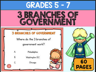 3 Branches Of Government Task Cards Civics Review