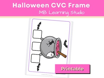 Halloween CVC Word Building Frame – Phonics Blending and Spelling Activity