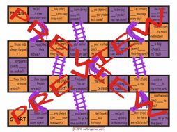 Present Simple Tense with Yes-No Questions Chutes and Ladders Board Game