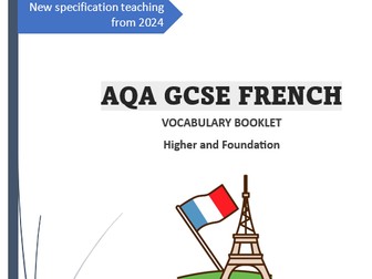 GCSE French Vocabulary booklet AQA Specification from 2024
