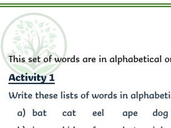 2. Names in Alphabetic Ordering