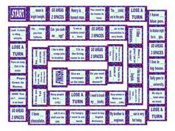 Plural Nouns and Articles Board Game