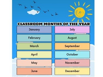 classroom months of the year exercises