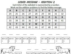 Fun Coded Message Addition Practice worksheets | Teaching Resources