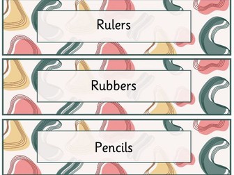 Classroom drawer labels / name labels - geometric stones pattern