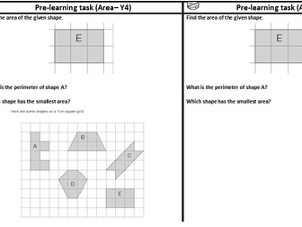 Year 4 differentiated maths pre-learning tasks