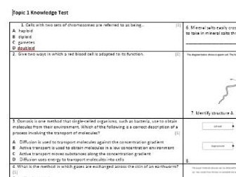 Edexcel CB5 Biology Knowledge Assessment