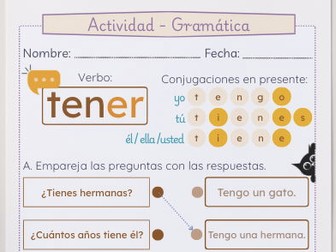 TENER Presente - Ficha de trabajo - Year 7