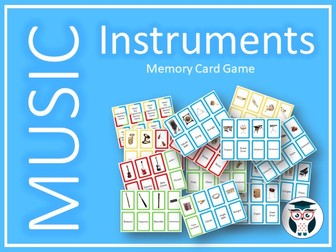 Music Instruments Memory Card Game - 96 Colourful Cards