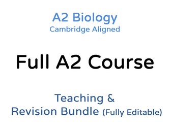 A2 Biology - Full Course - Teaching & Revision Bundle: Cambridge 9700, Fully Editable PPTs
