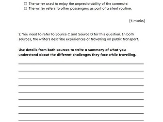 AQA GCSE English Language Paper 2 practice exam/mock: Transport