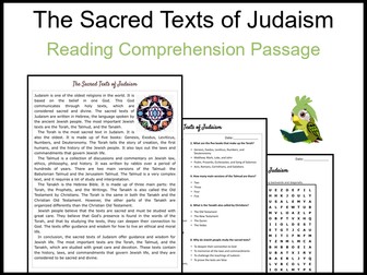 The Sacred Texts of Judaism Reading Comprehension and Word Search