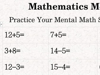 Math Mental Arithmetic Contest: Fun & Challenging Problems for Kids