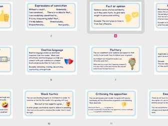 Persuasive Writing Features Display