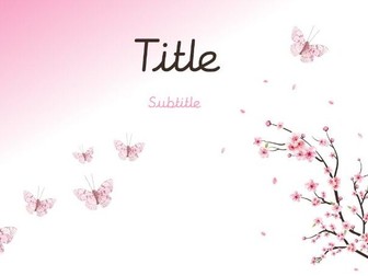 Blossom Tree and Butterfly PowerPoint Template