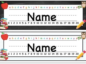 Back to School Desk Names (Chalkboard & Lined Paper Designs)