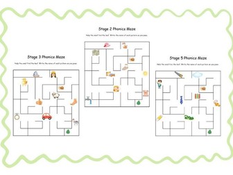 Phonics Maze - Phase 2, 3 and 5
