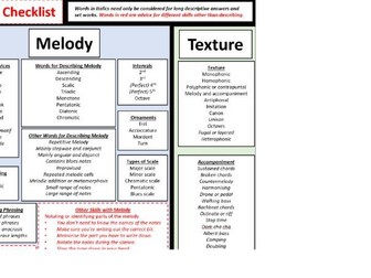 Music Elements GCSE Quick Revision - All on one page (Last-Minute Cramming)