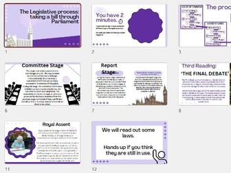 The Legislative process:  taking a bill through Parliament (Powerpoint short course)