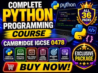 Complete Python Programming Course | Cambridge IGCSE 0478 | All 36 Packs