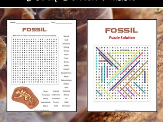 Fossil Word Search Puzzle