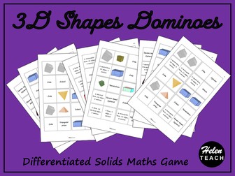 3D Shapes Dominoes Game Differentiated