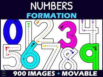 Number Formation Font Clipart - Handwriting