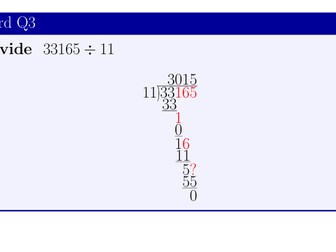 Long Division of Whole Numbers – GCSE $\&$ IGCSE Exam Practice Workbook and Task Cards