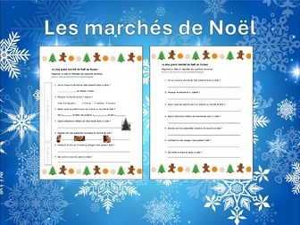 Christmas Market France Video Comprehension Worksheet