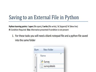 Python: Creating a Survey, Saving to an External File