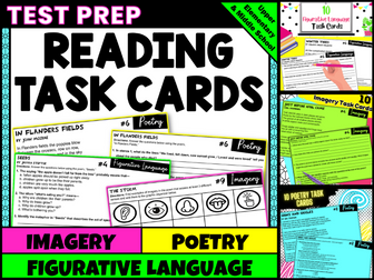 Figurative Language, Poetry, & Imagery Task Cards